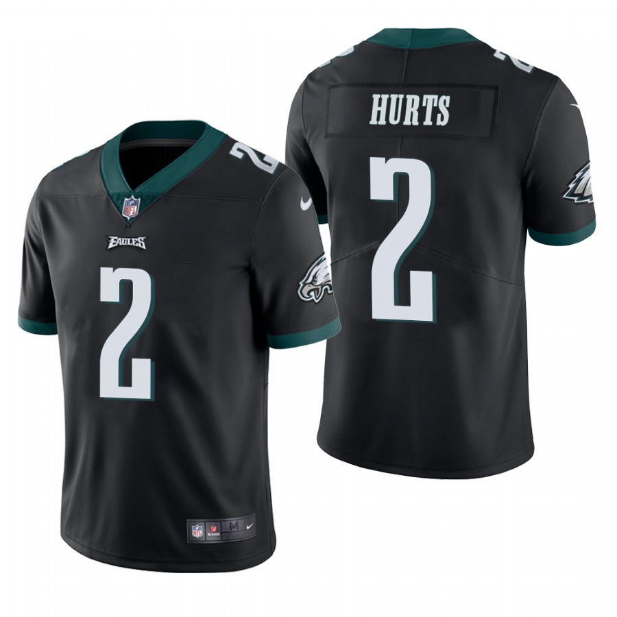 Men Philadelphia Eagles 2 Jalen Hurts Black 2020 NFL Nike Draft Vapor Limited Jersey